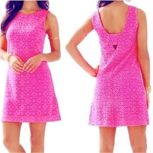 Lilly Pulitzer Kit Royal Pink Lace Callie Dress